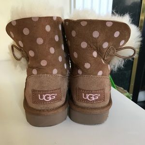 UGG Toddler boots with pink polka dots
